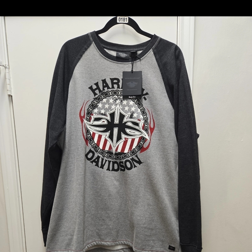 Harley-Davidson Long Sleeve Gray and Black Tee